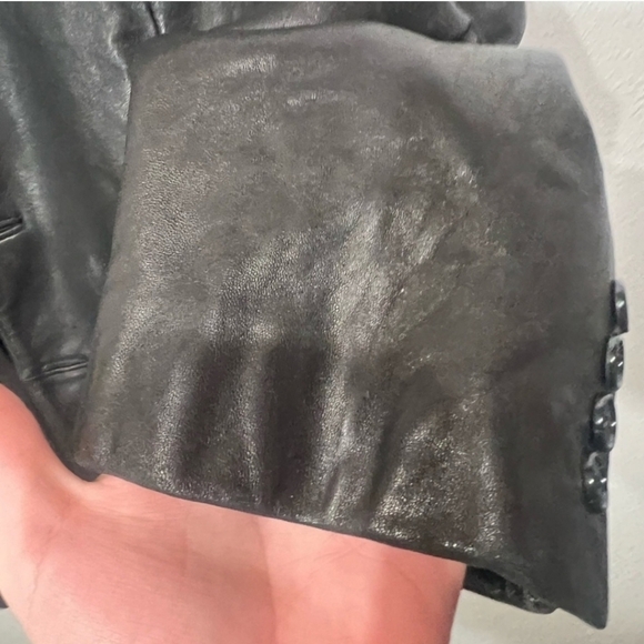 Ralph Lauren Black Lambskin Button Up Jacket Men's Size 40R - Picture 8 of 8